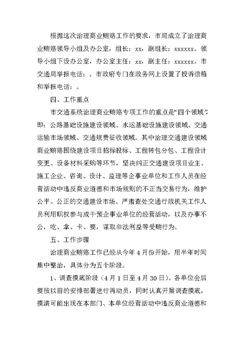 在全市交通系统治理商业贿赂工作会上的讲话