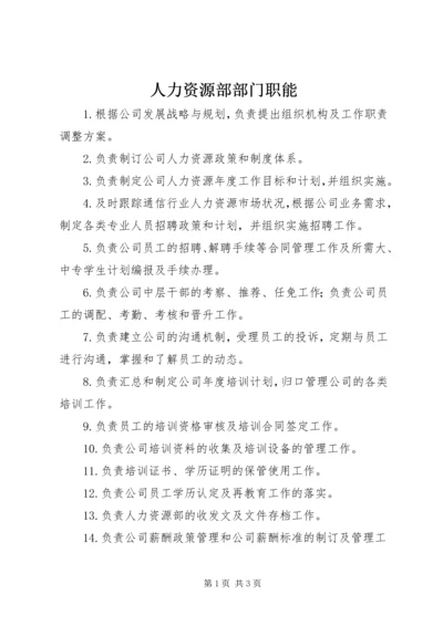 人力资源部部门职能.docx