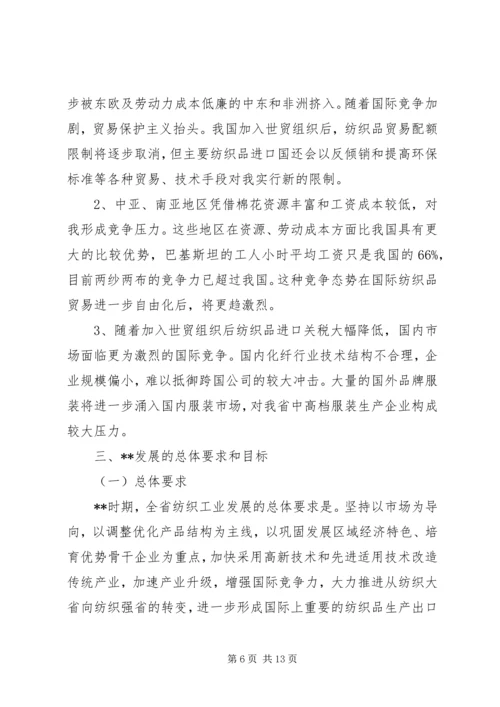 纺织工业工作计划.docx