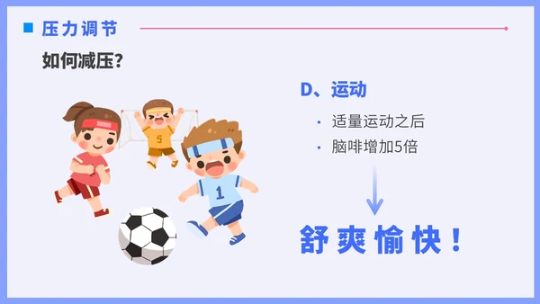 蓝色插画风职场减压调节心理压力通用培训PPT