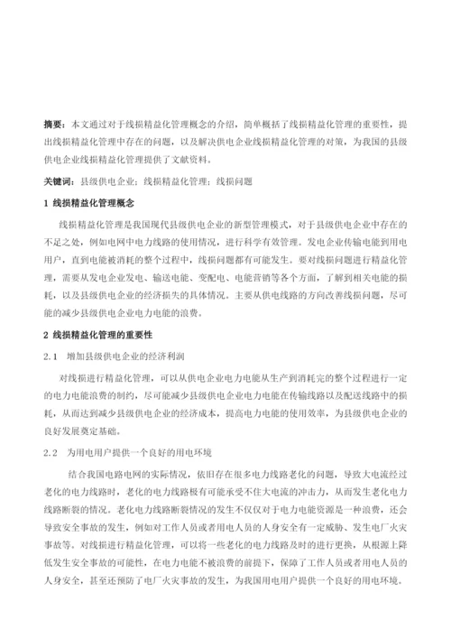 浅析县级供电企业线损精益化管理.docx