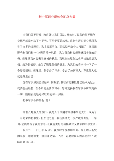 初中军训心得体会汇总六篇（三）.docx