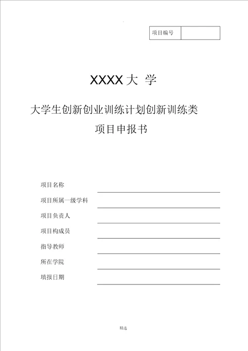 大创项目申报书