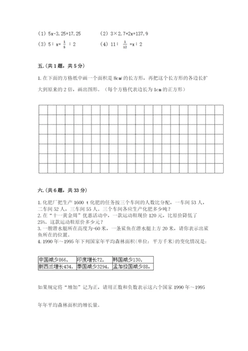 苏教版数学六年级下册试题期末模拟检测卷附完整答案【必刷】.docx