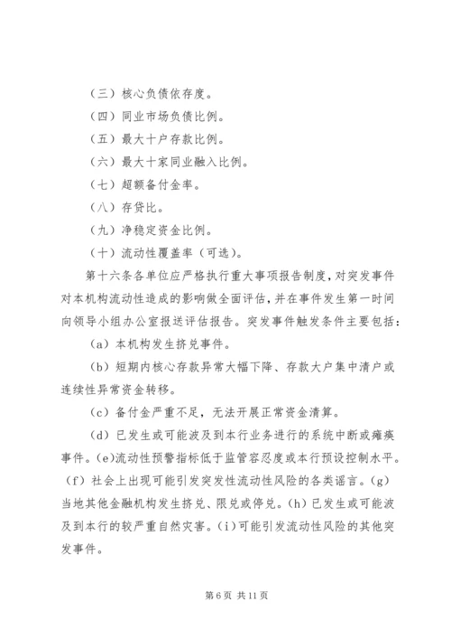 村镇银行流动性风险应急计划.docx
