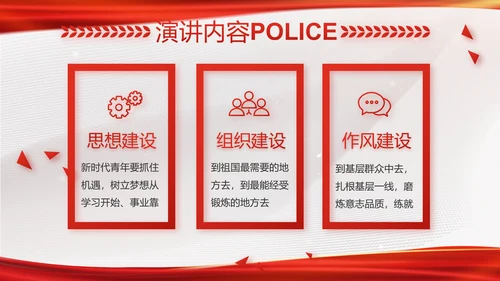 红色大气公安局工作情况汇报动态PPT