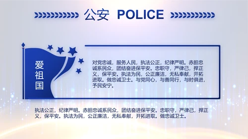 蓝色科技感派出所工作总结计划动态PPT
