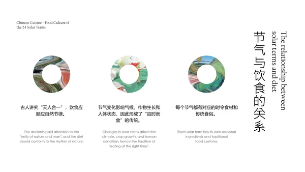 彩色抽象风中国二十四节气食物文化介绍PPT模板