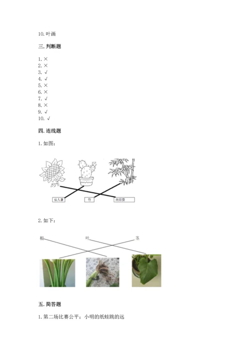 教科版一年级上册科学期末测试卷带答案（巩固）.docx