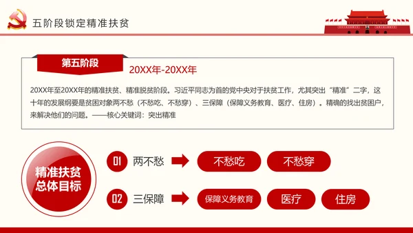 红色大气精准扶贫开发工作PPT模板