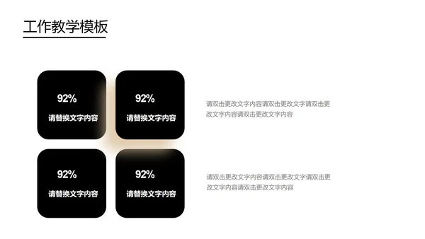 黑色简约风工作教学PPT模板