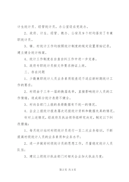 企业统计工作自查报告范文.docx