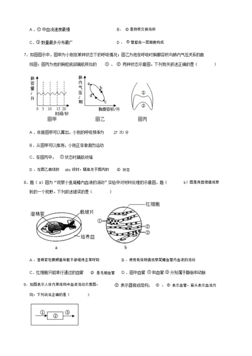 苏科版八年级上册生物第15章人体内平衡的维持测试题(解析版)