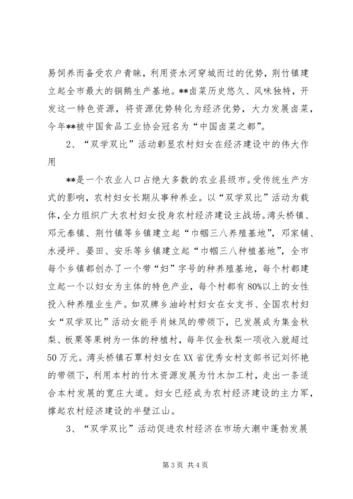 农村妇女双学双比活动实践思考 (2).docx