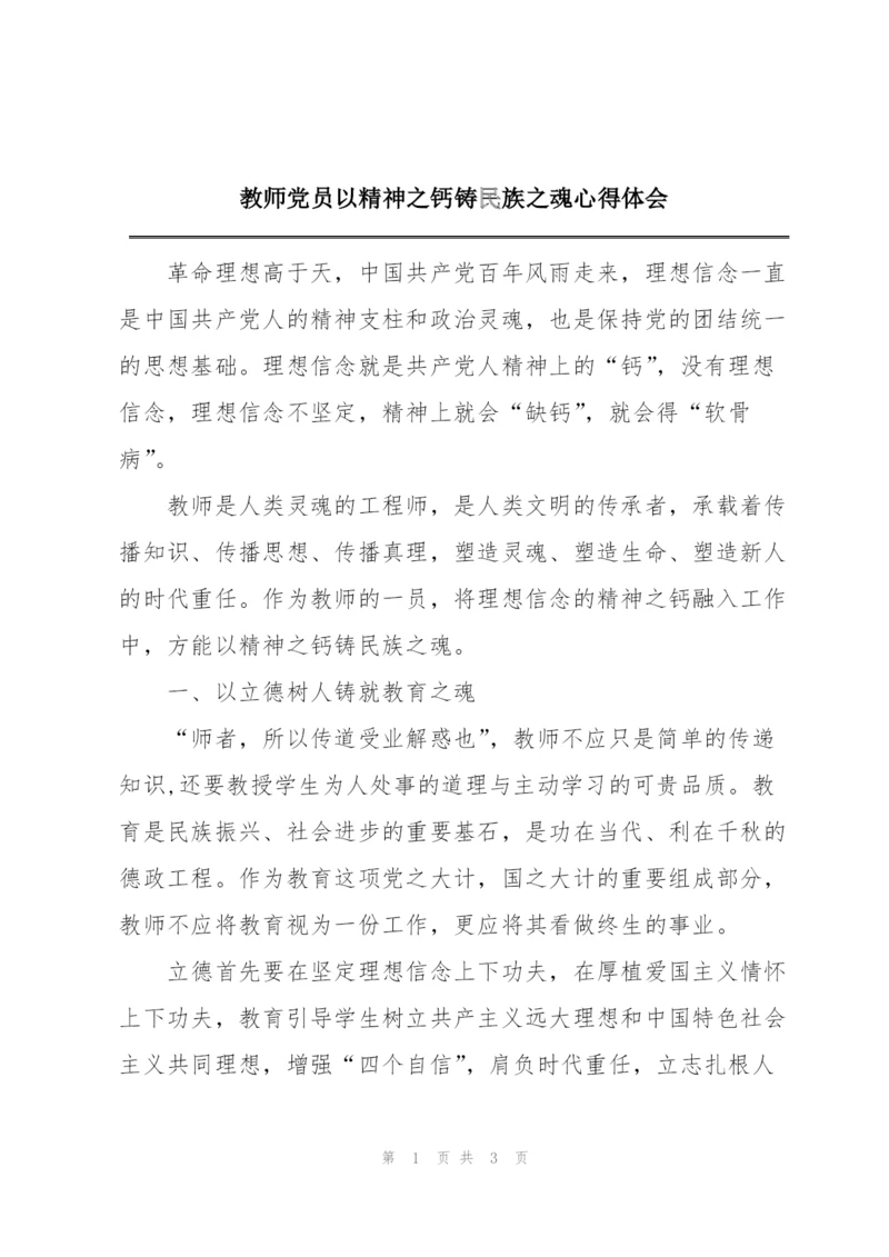 教师党员以精神之钙铸民族之魂心得体会.docx