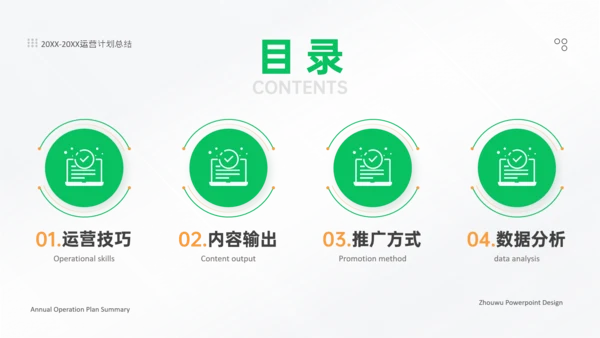 绿色微信公众号运营推广简约PPT模板