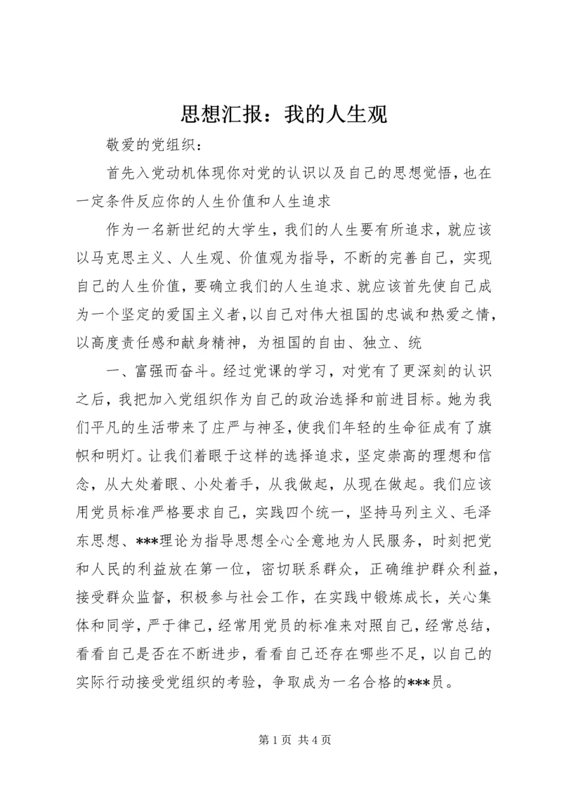 思想汇报：我的人生观 (2).docx