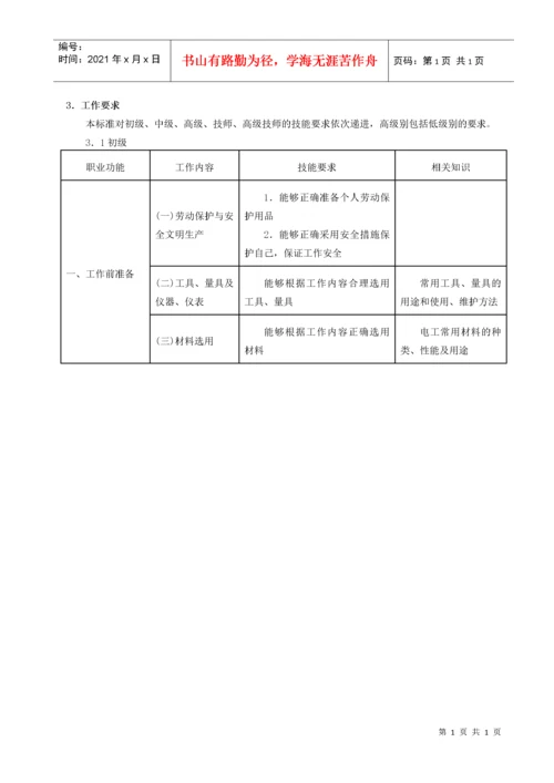 维修电工国家职业标准-安徽电子信息职业技术学院网站首页.docx