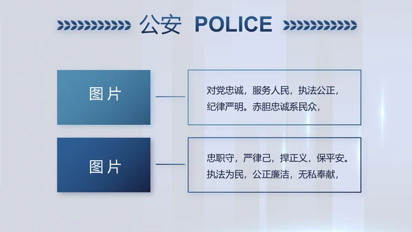 蓝色公安警察派出所年年终总结演讲PPT