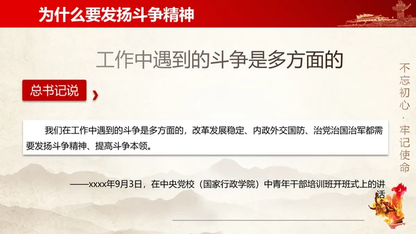 大力弘扬新时代斗争精神ppt模板