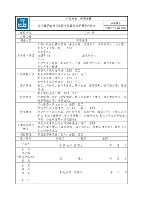 营销管理手册附件(表格).docx