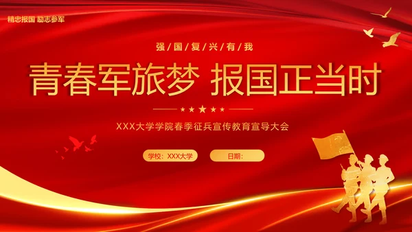春季征兵宣传宣导PPT课件