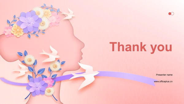 红色插画风妇女节PPT模板