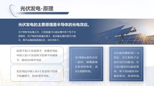 蓝紫色简约商务光伏发电c新能源PPT