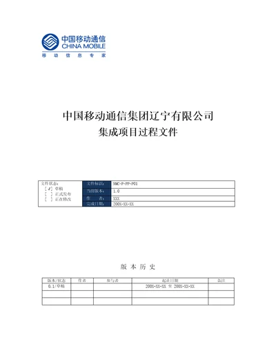 NMCPPPP01项目策划过程文件共19页DOC