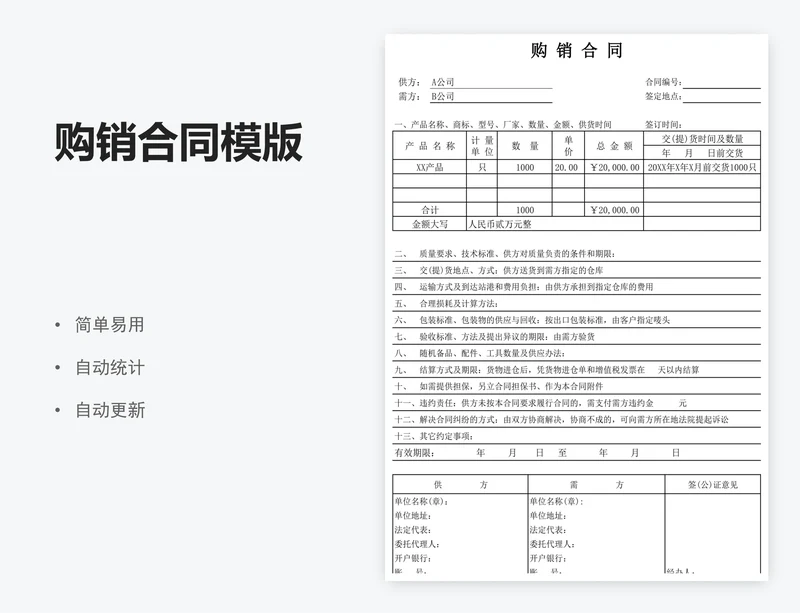 购销合同模版