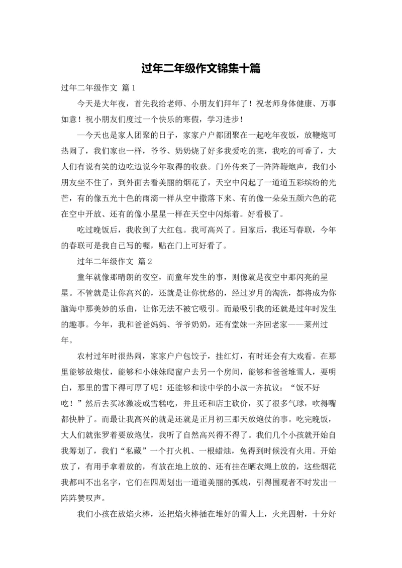 过年二年级作文锦集十篇.docx