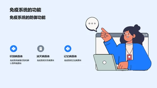 科技风生物医疗教学课件PPT模板