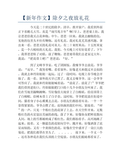 新年作文除夕之夜放礼花