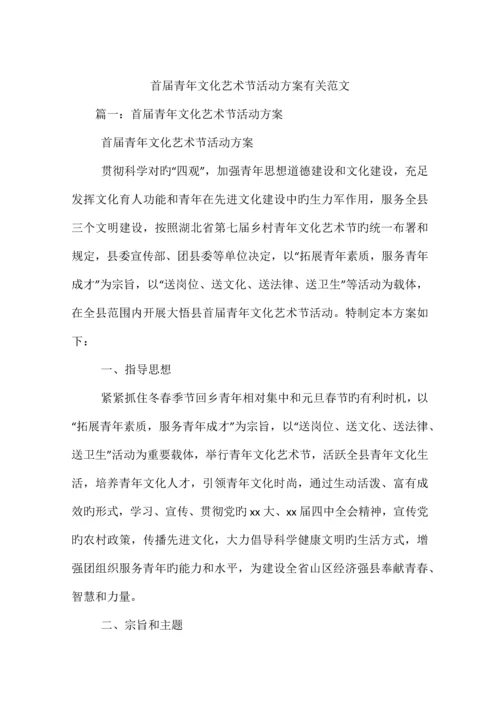 首届青年文化艺术节活动方案相关范文.docx