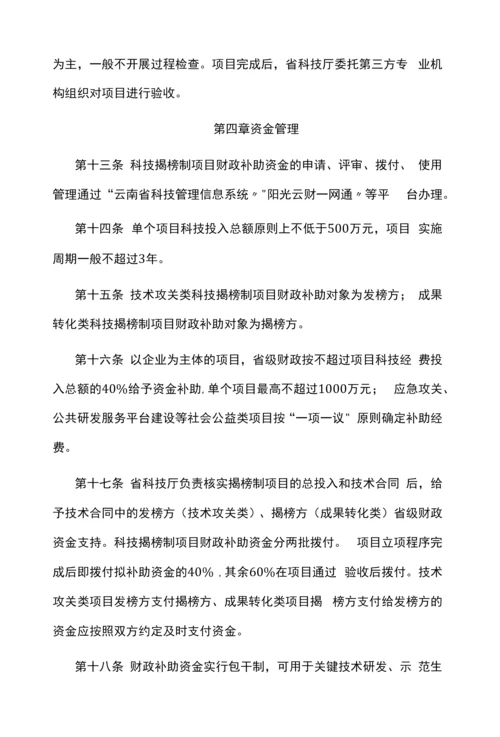 云南省科技揭榜制项目资金管理办法.docx