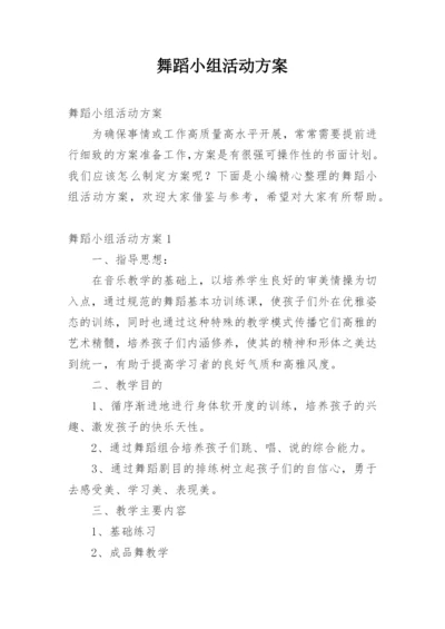 舞蹈小组活动方案.docx