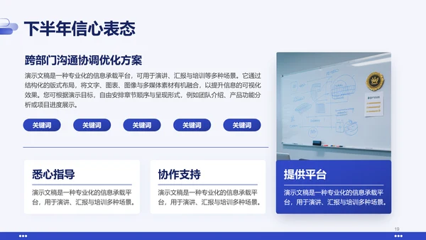 蓝色通用年中个人总结述职报告PPT模板