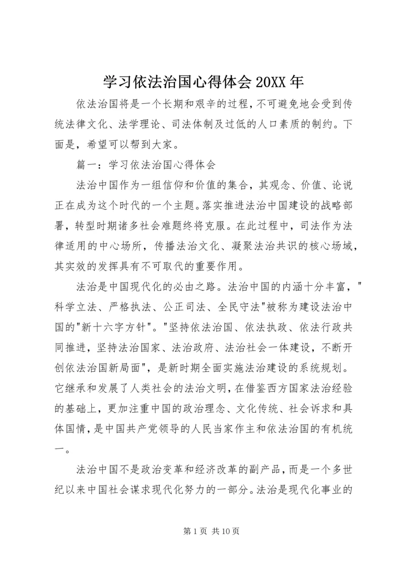 学习依法治国心得体会20XX年.docx