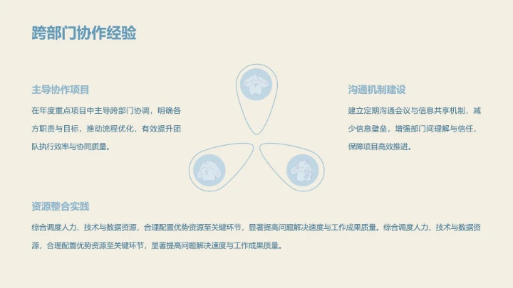 眠眠兔莫兰迪蓝简约风年终总结