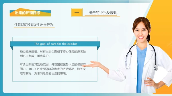 商务风格出走行为的防范与护理医务人员培训PPT