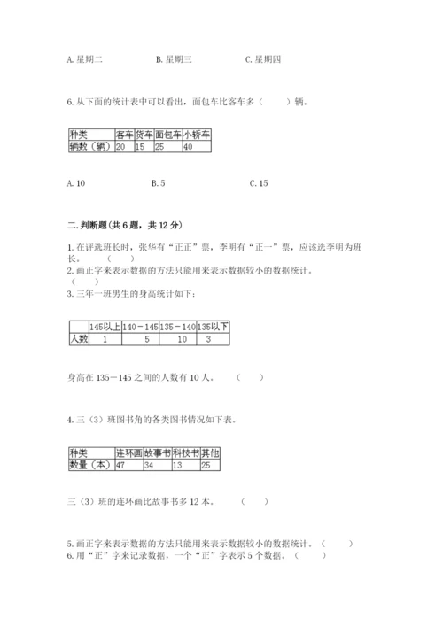 苏教版二年级下册数学第八单元 数据的收集和整理（一） 测试卷精品含答案.docx