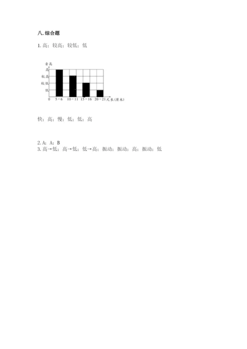 教科版 科学四年级上册第一单元声音测试卷精选.docx