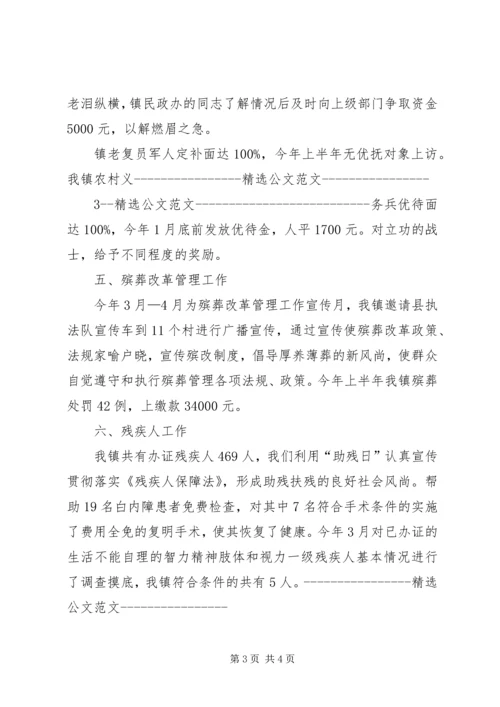 乡镇民政办工作汇报.docx