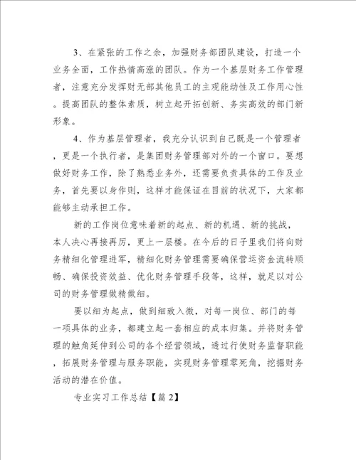 专业实习工作总结