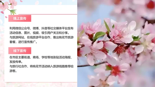 粉色插画风桃花节活动方案展示PPT模板