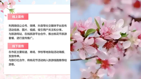 粉色插画风桃花节活动方案展示PPT模板
