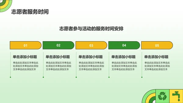 绿色插画风志愿者招募公益宣传PPT模板