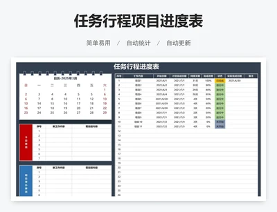 任务行程项目进度表
