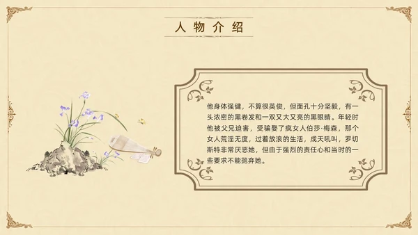 棕色古风九年级下册语文阅读简爱PPT模板宣传PPT动态PP语文九年级下册