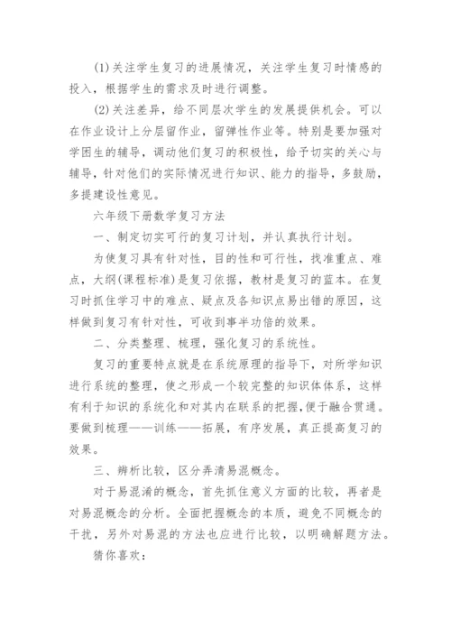 北师大版六年级下册数学复习计划.docx